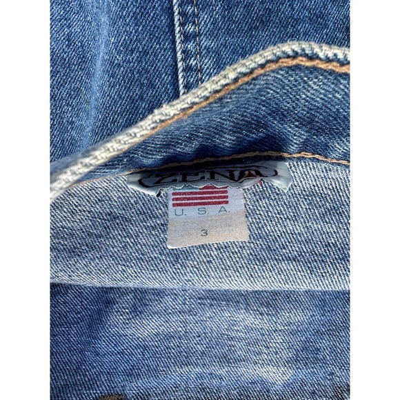Vintage Zena Womens Jean‎ Skirt Size 3 Acid Washed Front Button Jean Skirt USA - Picture 11 of 16